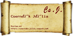 Csernák Júlia névjegykártya